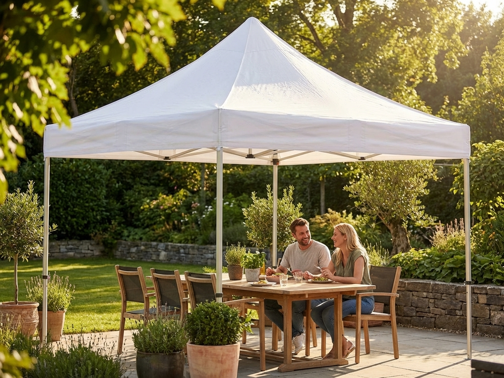 White gazebo roof cover, 3x3 m, flame retardant