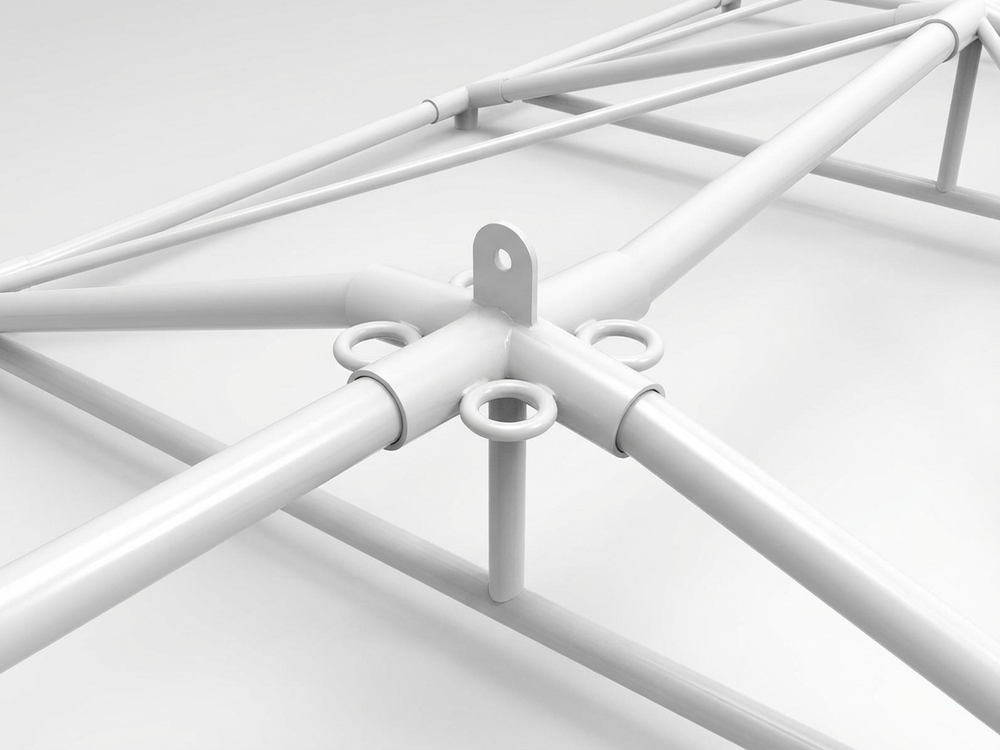 Steel connector in silver, galvanised for industrial use