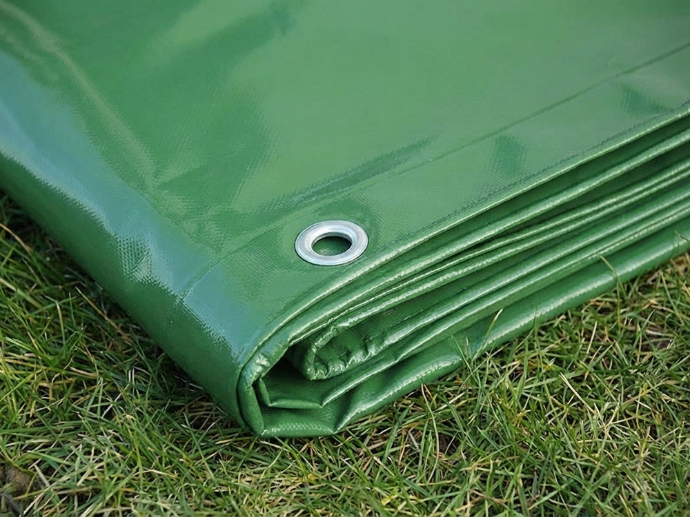 Green PVC tarpaulin 10x12 m flame retardant outdoor use