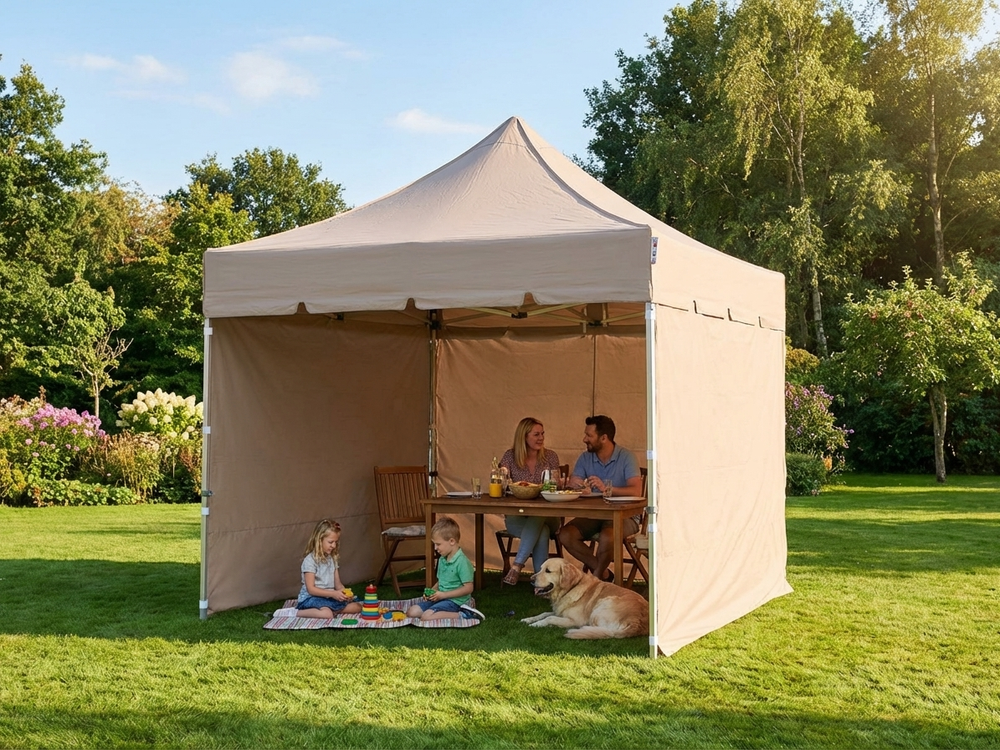 Pop Up Gazebo 3x3m Latte with Steel Frame for Outdoor Events - product detail