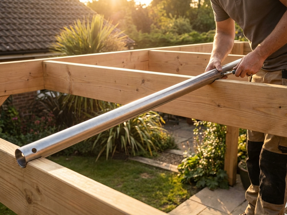 Galvanised steel tube with Ø50 mm diameter and 2.03 m length - view 3