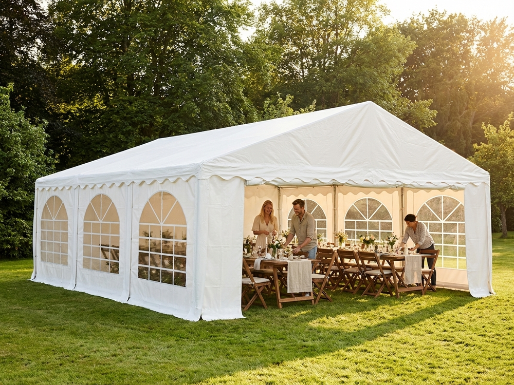 White marquee tent for outdoor events, 5x10 m size - view 3