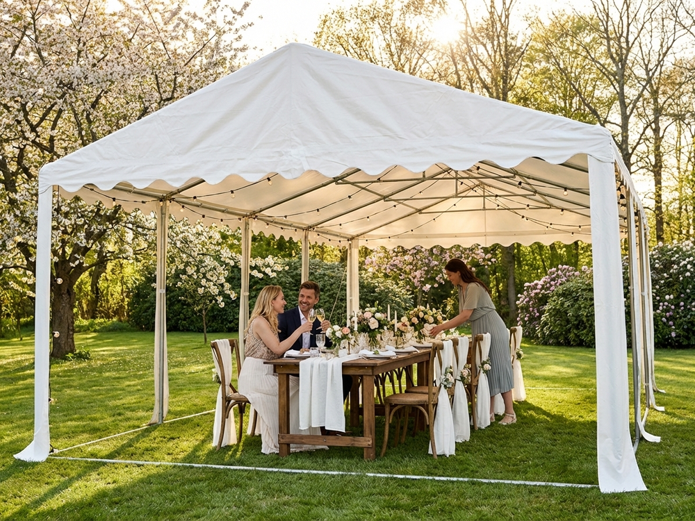 White PVC marquee roof cover 6x8m - view 3