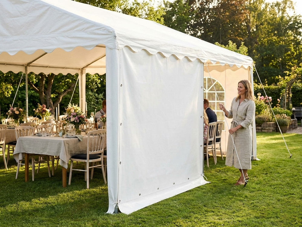 White PVC sidewall for marquee, durable and waterproof - view 3