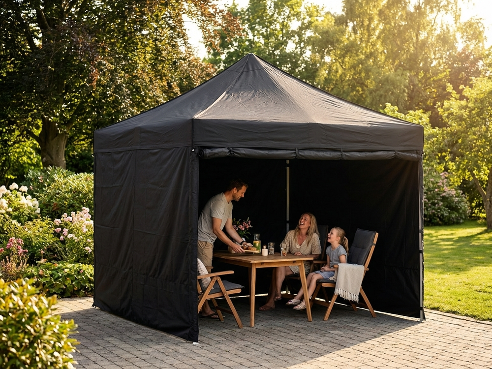 Black pop-up gazebo with aluminium frame for outdoor events - view 3