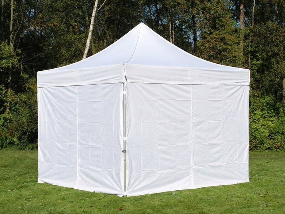 White pop-up gazebo 4x4 meters with flame-retardant aluminium frame - product detail