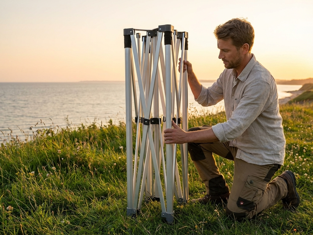 Aluminium gazebo frame for outdoor events, 5x5m silver - view 3