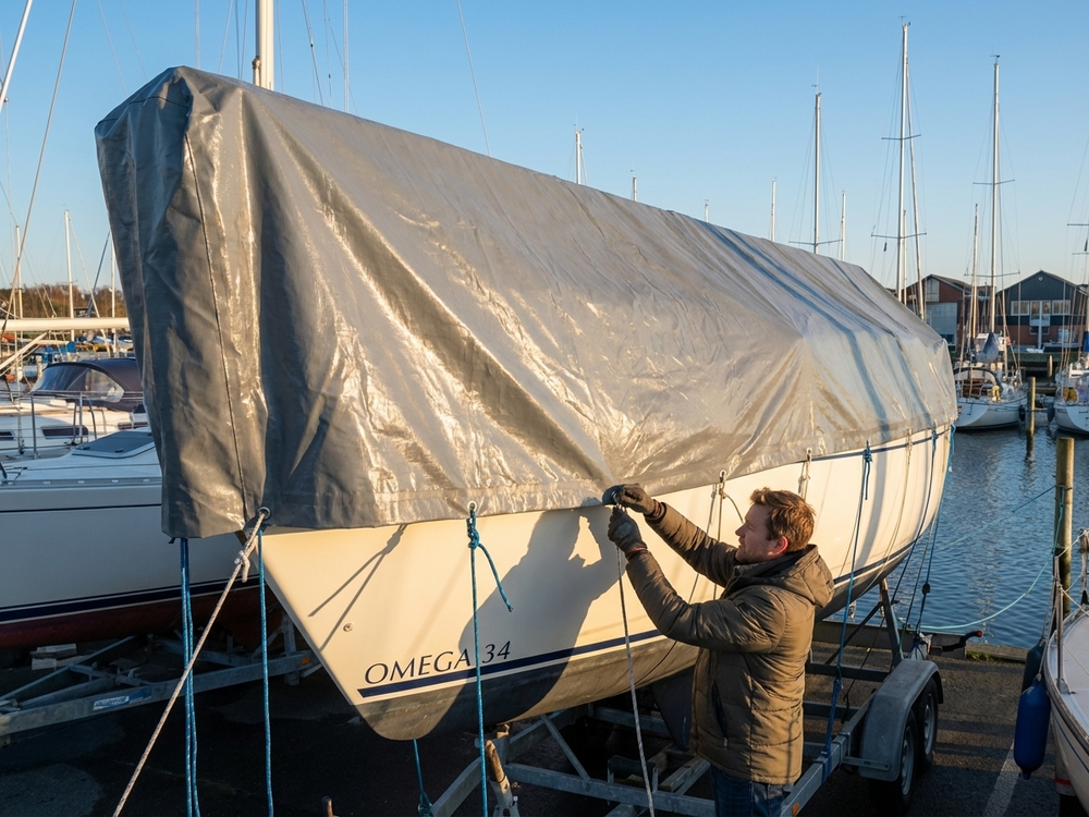 Grey PVC Tarpaulin 6x10 m for industrial use