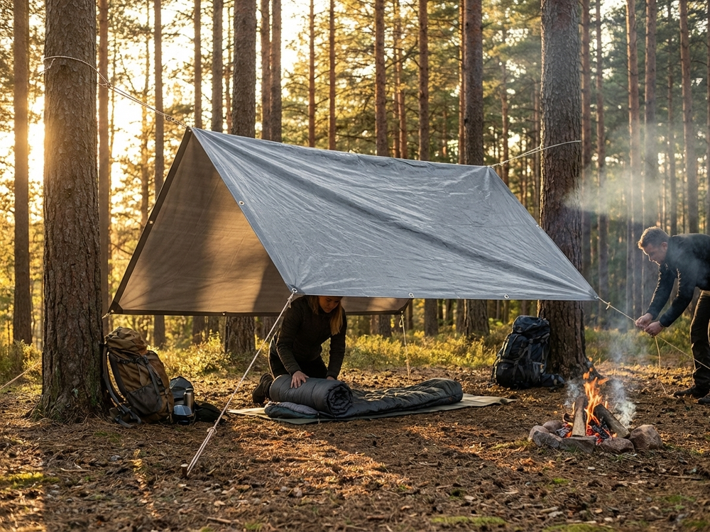 Grey PVC Tarpaulin 3x3 m for outdoor protection - product detail