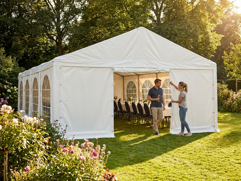 PVC Endwall in white, 5m size, strong and weather-resistant - view 3