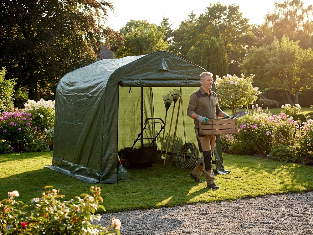Storage Tent 2.4x2.4x2 m Green ? Outdoor Use