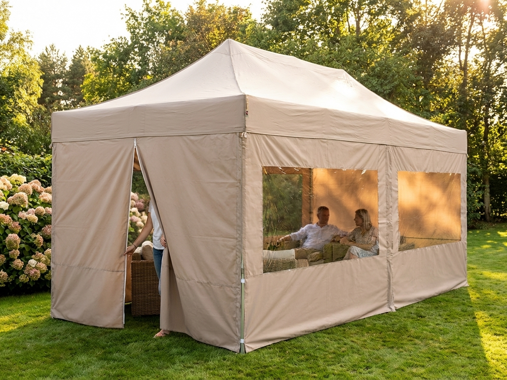 Sidewall kit 3x6m in latte for gazebo