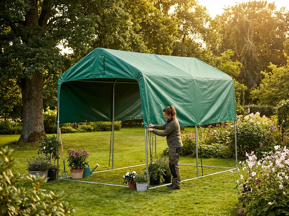 Green PVC roof cover for storage tent 2.4x3.6 m - view 3