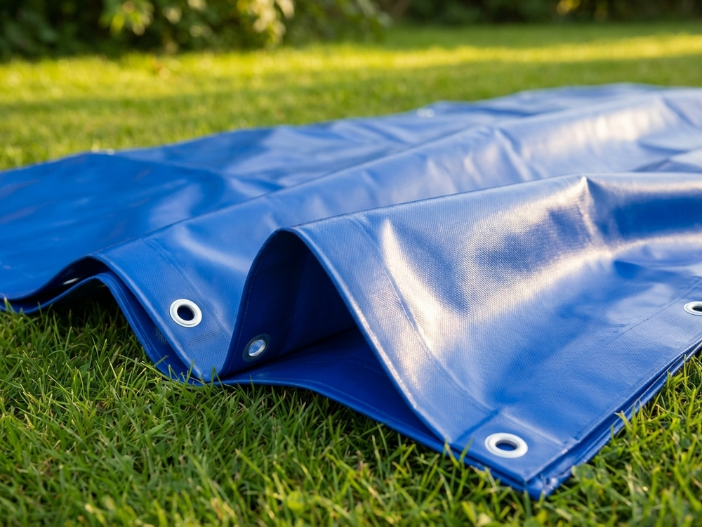 Blue PVC tarpaulin 6x8 m for outdoor and indoor cover