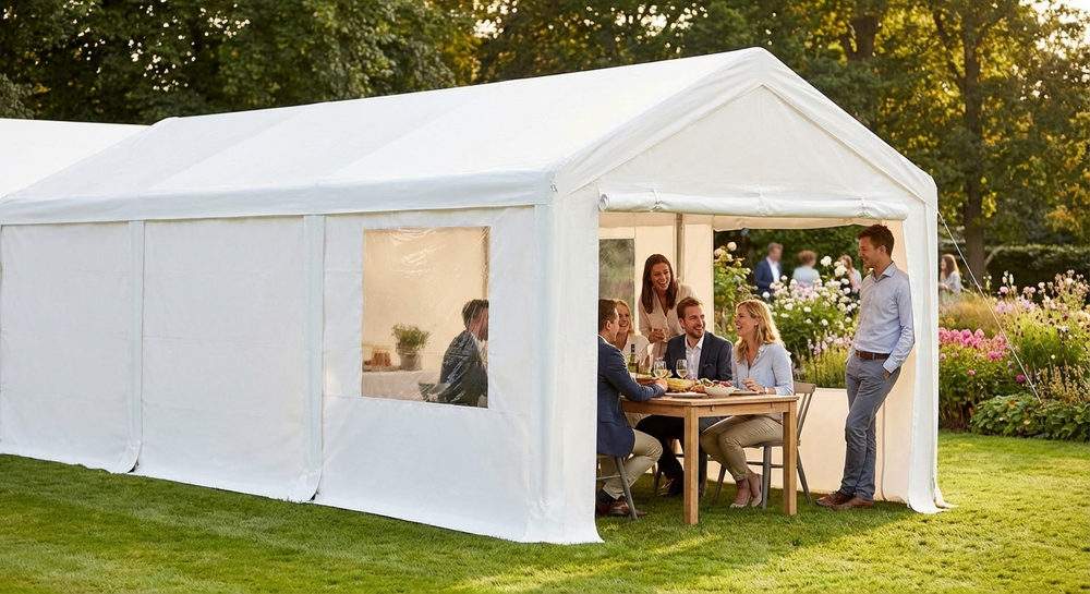 PVC CombiTent extension 2m white for outdoor events - product detail