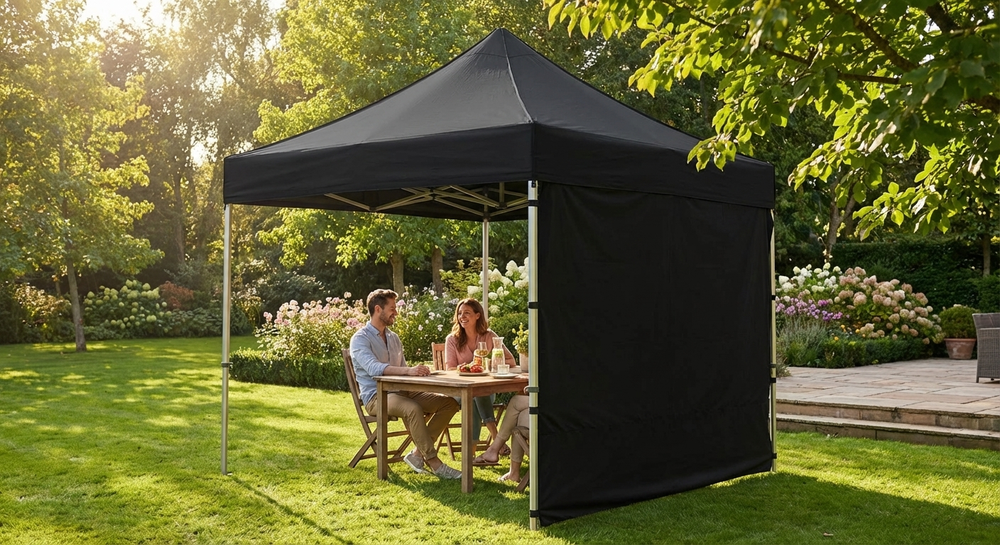 Black pop-up gazebo with aluminium frame for outdoor events - view 3