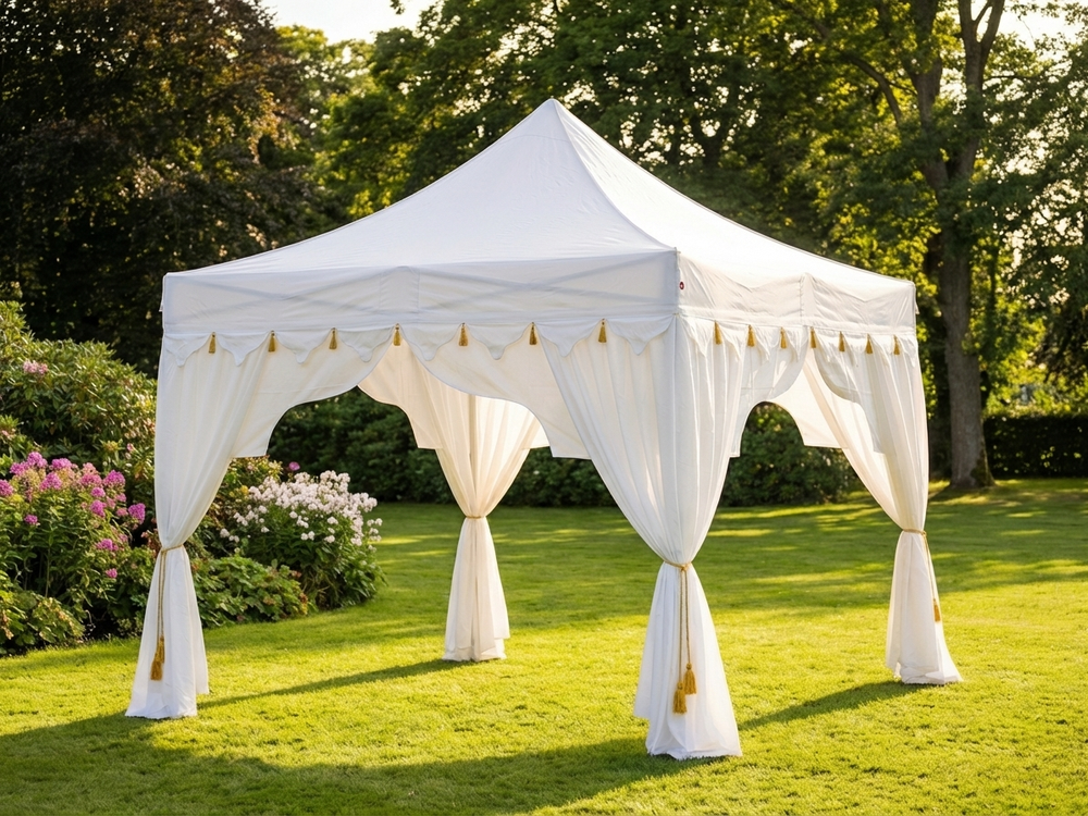 Pop up gazebo 3x3m white gold aluminium frame for outdoor events