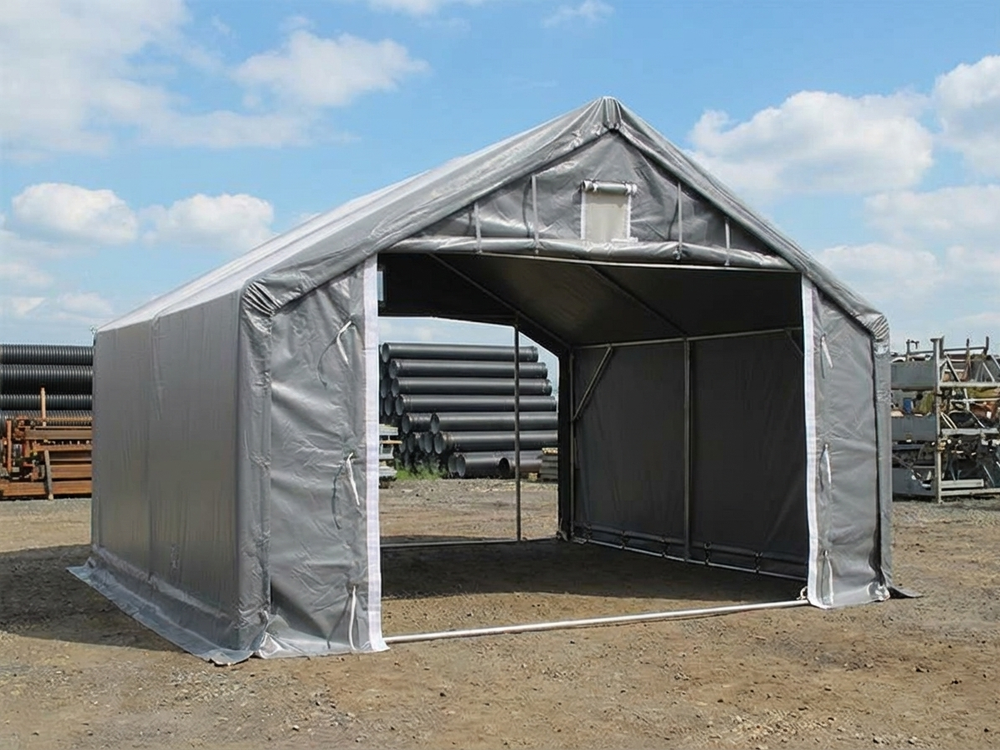 Grey PVC Storage Shelter with Galvanised Steel Frame - product detail