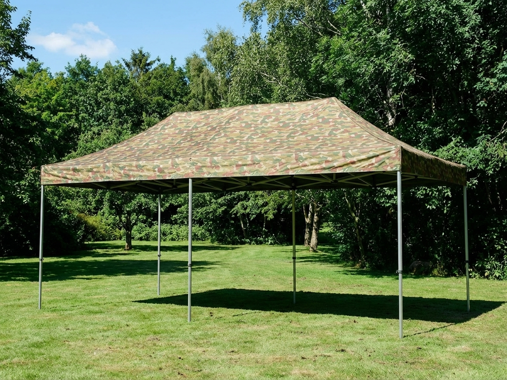 Camouflage pop-up gazebo with steel frame for outdoor use - product detail