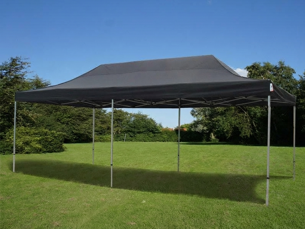 Black pop-up gazebo with aluminium frame for outdoor events - product detail