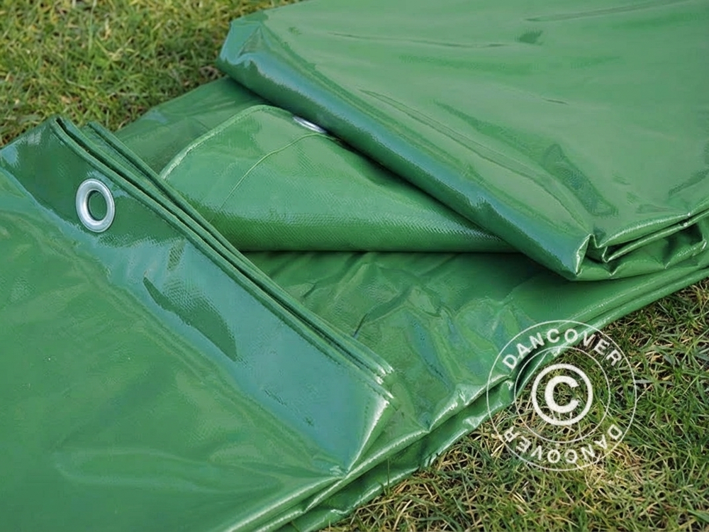 Green PVC tarpaulin 10x12 m flame retardant