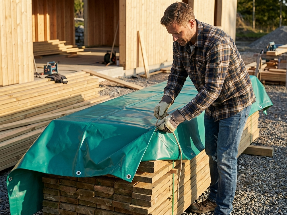 Green PVC tarpaulin 6x10 m outdoor waterproof cover - product detail