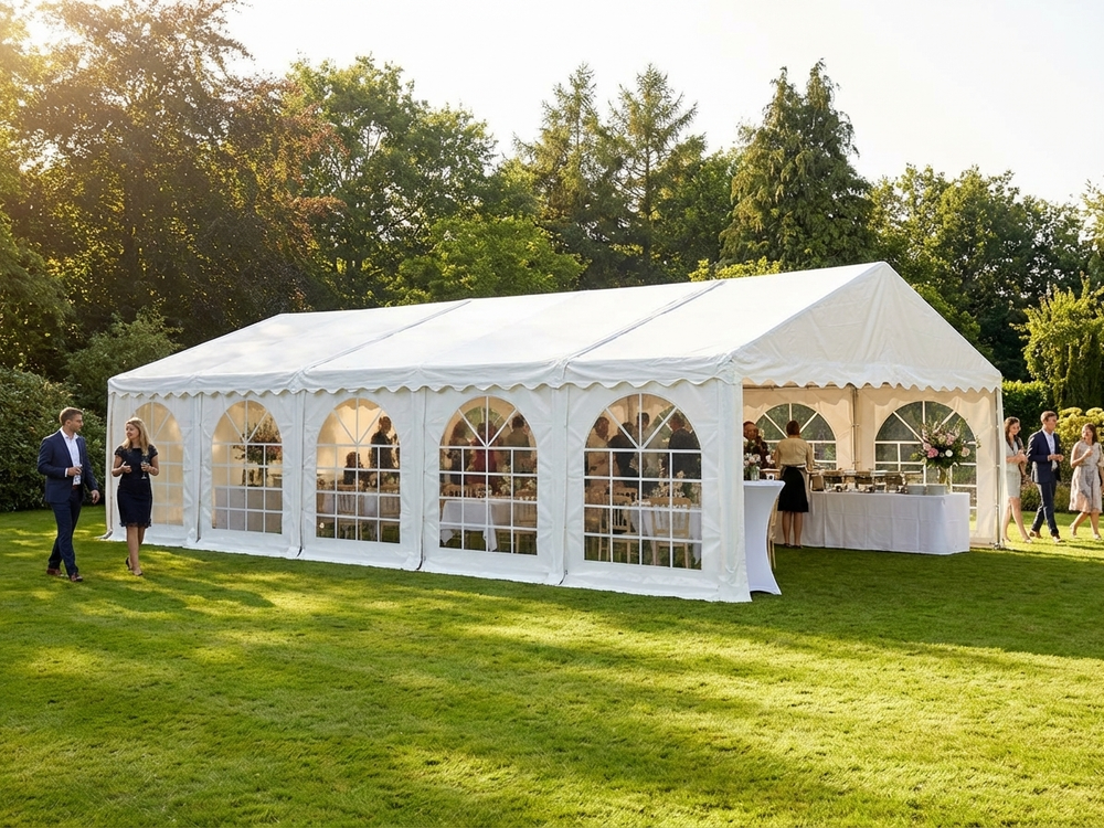 White PVC Marquee 6x12m Event Shelter - view 3
