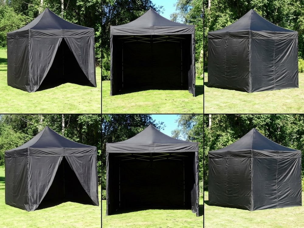Black pop up gazebo with aluminium frame for outdoor events - product detail
