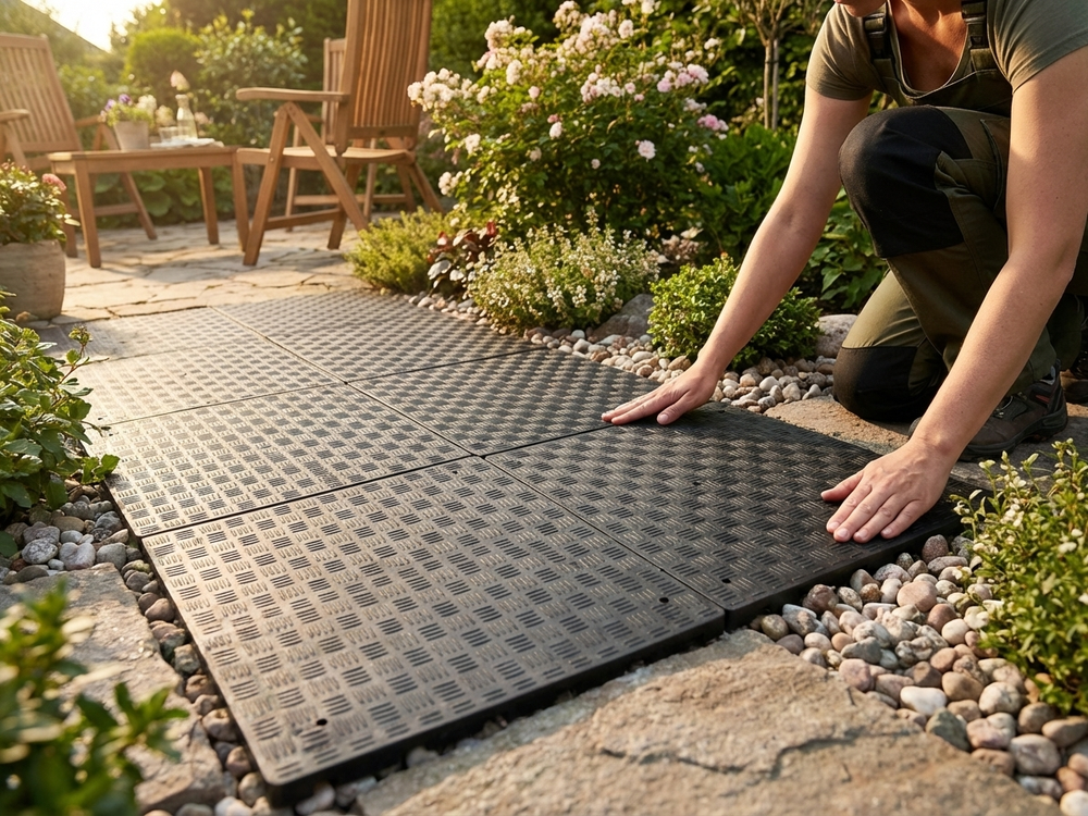 Anthracite flooring made from 100% recycled PE - view 3