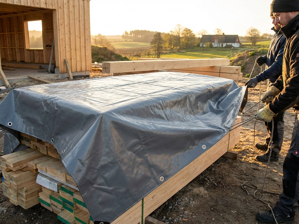 PVC tarpaulin 8x14 m in grey for outdoor use - view 3