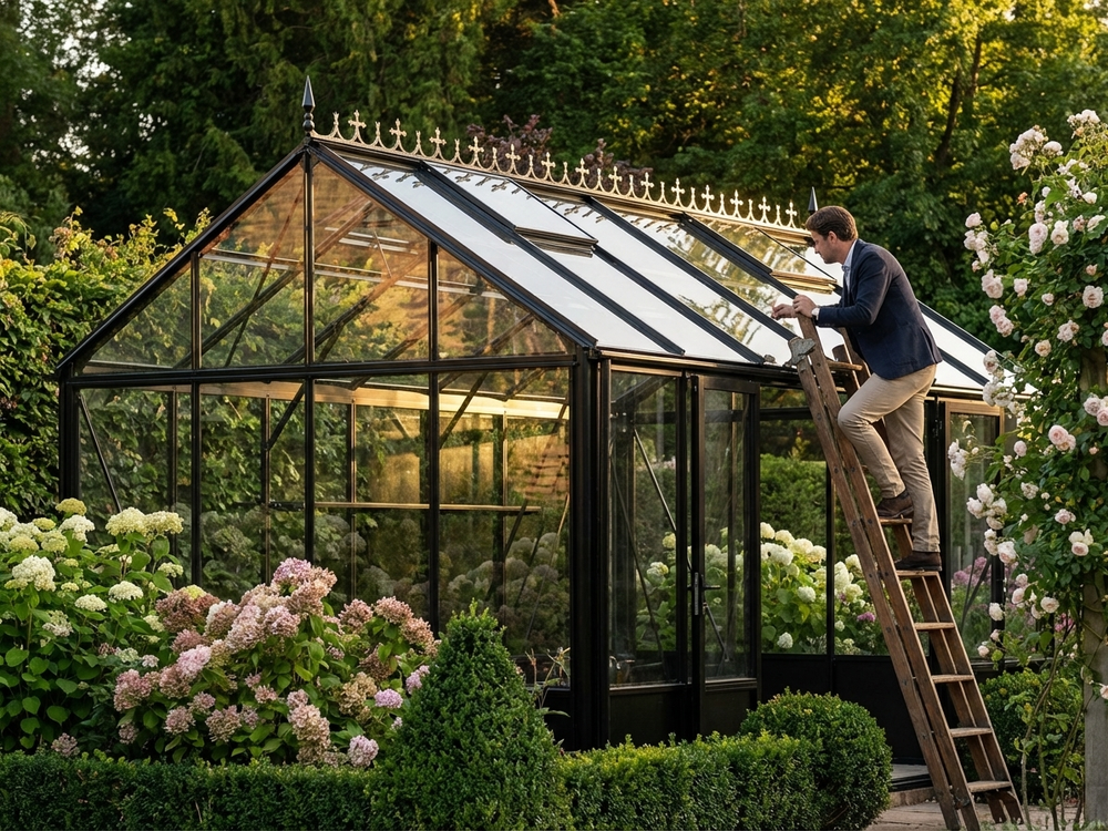 Black aluminium orangery cresting for outdoor use - view 3