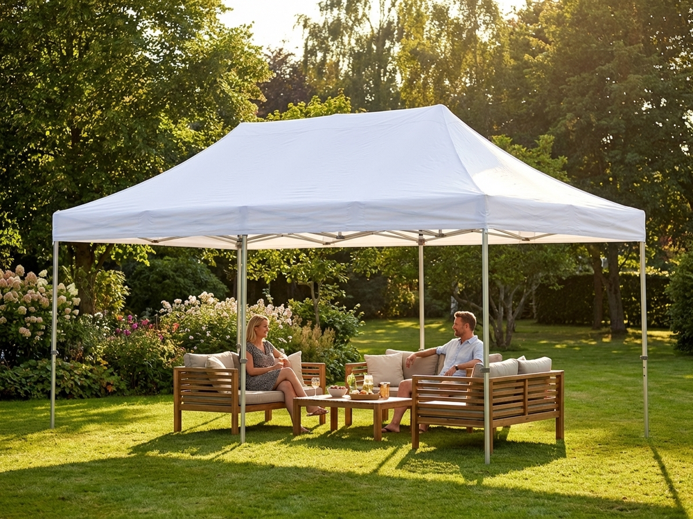 White pop up gazebo with aluminium frame for outdoor events