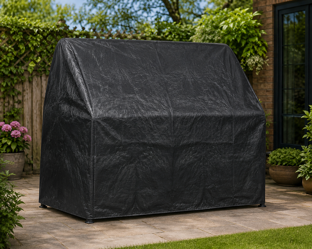 3 Seater Swing Seat Cover – Black – Heavy Duty Polyethylene – Garden Furniture Protection