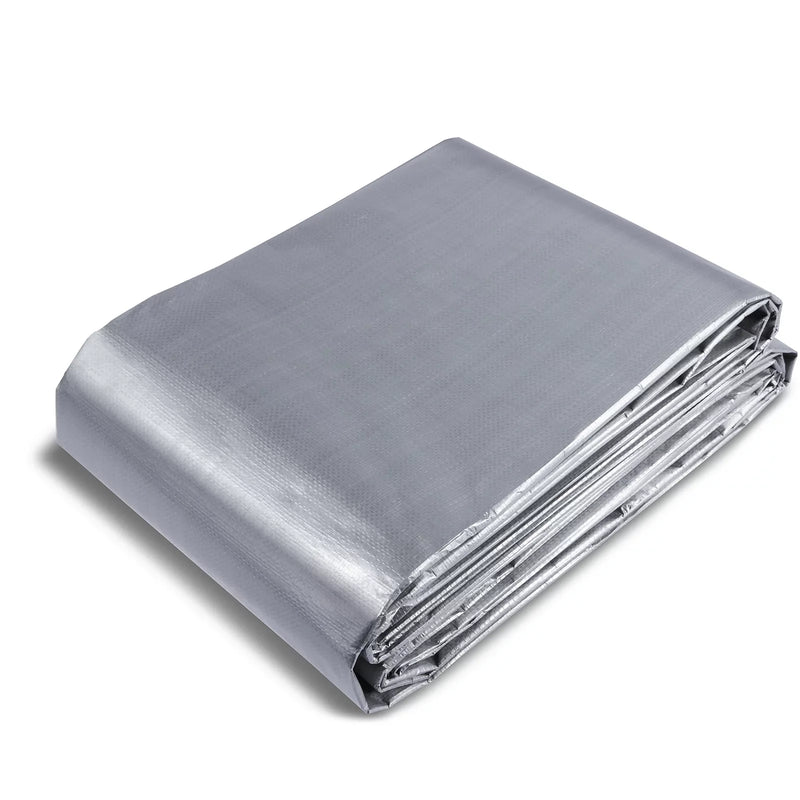 Versatile 140gsm Silver Tarpaulin - Medium Duty Waterproof Cover for Home and Outdoor Camping