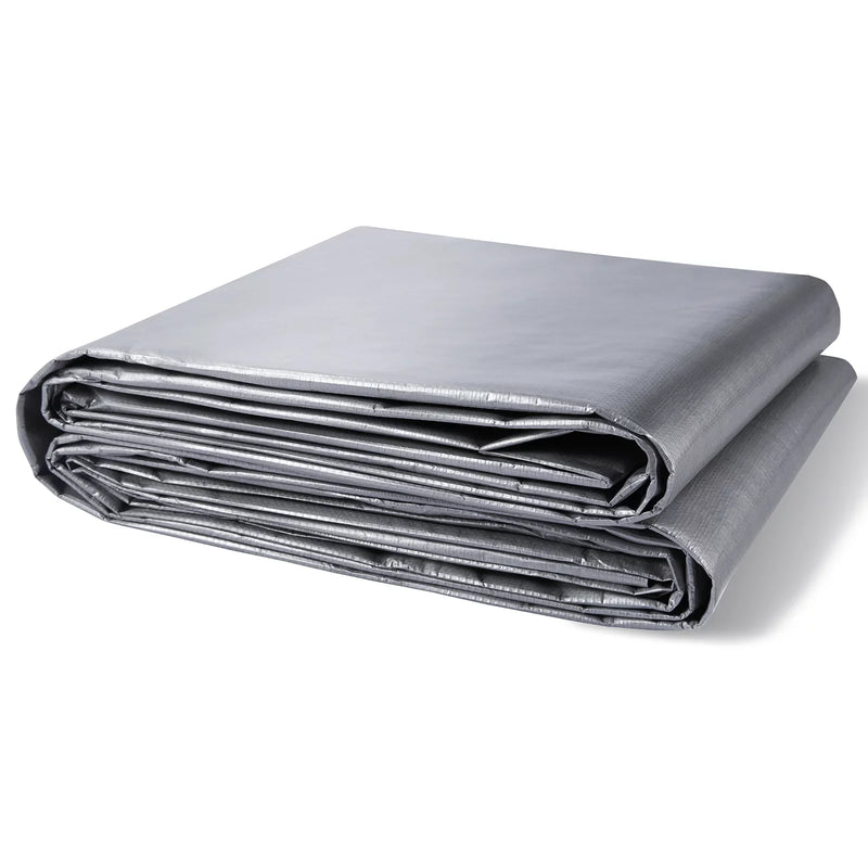 Versatile 140gsm Silver Tarpaulin - Medium Duty Waterproof Cover for Home and Outdoor Camping