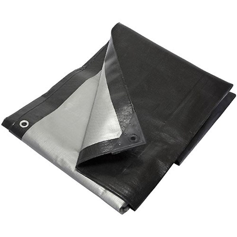 Dark Slate Gray UV Protected Shrinkproof Black and Silver Heavy Duty Tarpaulin 270gsm